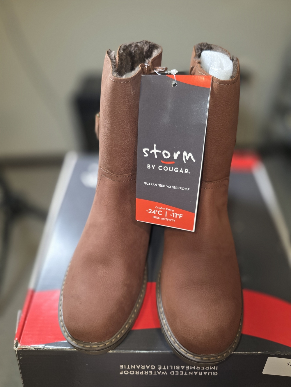 Cougar Brown Faux-Fur Waterproof Winter Boots